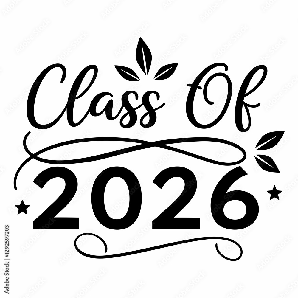 Fototapeta premium Class of 2026 Retro Sunset Graduation Vector Design