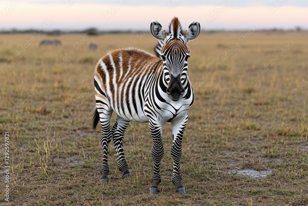 Obraz premium Close-Up of a Unique Zebra with Striking Brown and Black Stripes