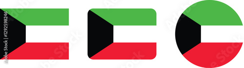 Kuwait Flag Designs in Various Shapes