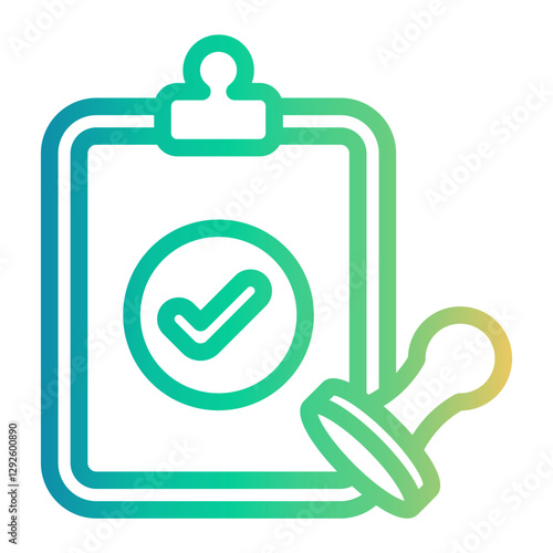 stamp Line Gradient Icon
