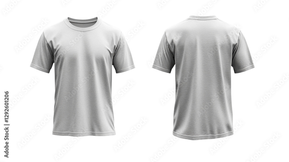 Naklejka premium Plain gray t shirt mockup, front and back view, suitable for design