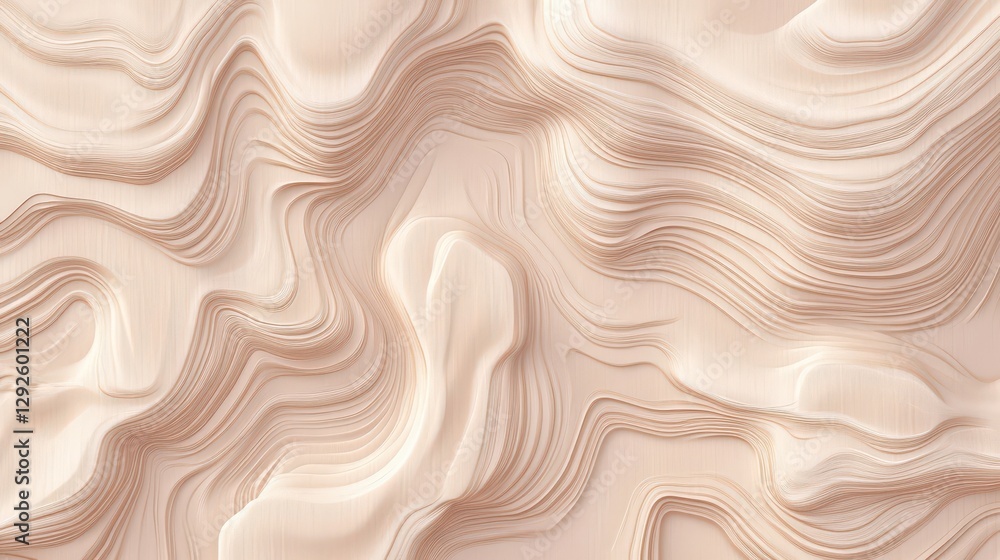 Fototapeta premium Abstract Beige Wavy Layered Texture Design