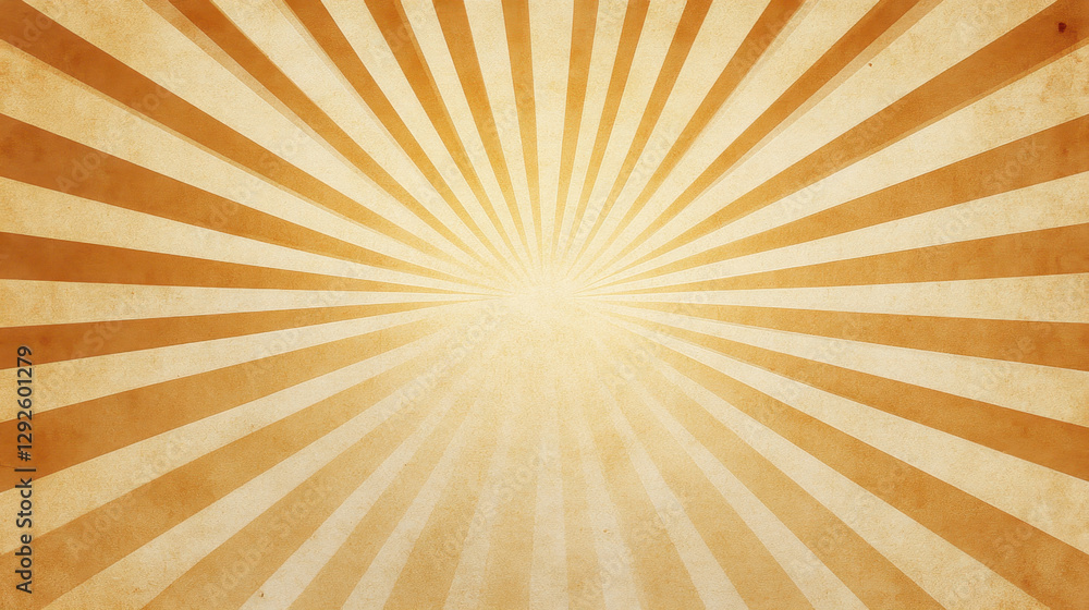 Fototapeta premium Vintage paper background with rays of light in sepia tones, creating warm and nostalgic atmosphere. Perfect for various design projects