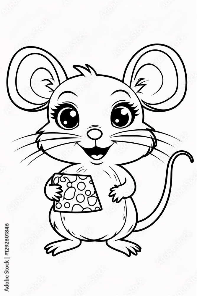 Cute Baby Mouse Line Art Drawing with Playful Expression for Fun Kids Storybooks and Interactive Coloring Pages for Young Learners Drawing Illustration with Heart and Flowers Garden Cute Baby Mouse Line Art Drawing with Playful Expression for Fun Kids Storybooks and Interactive Coloring Pages for Young Learners Drawing Illustration with Heart and Flowers Garden