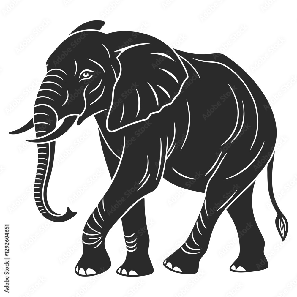 Obraz premium Elephant silhouette vector illustration