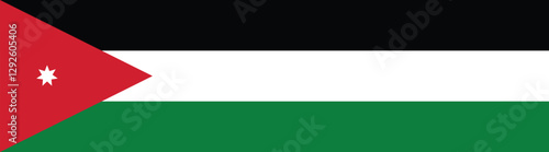 Jordan flag long banner digital vector illustration