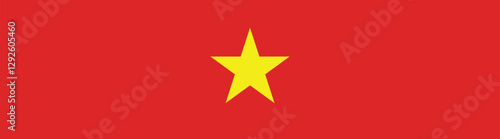 Vietnam flag long banner digital vector illustration