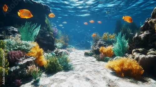 Wallpaper Mural Underwater Coral Reef Pathway (1) Torontodigital.ca