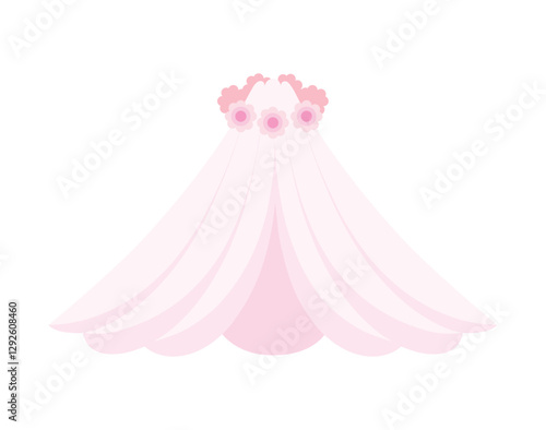 Wedding Veil Pink Soft Romantic Bridal Decoration
