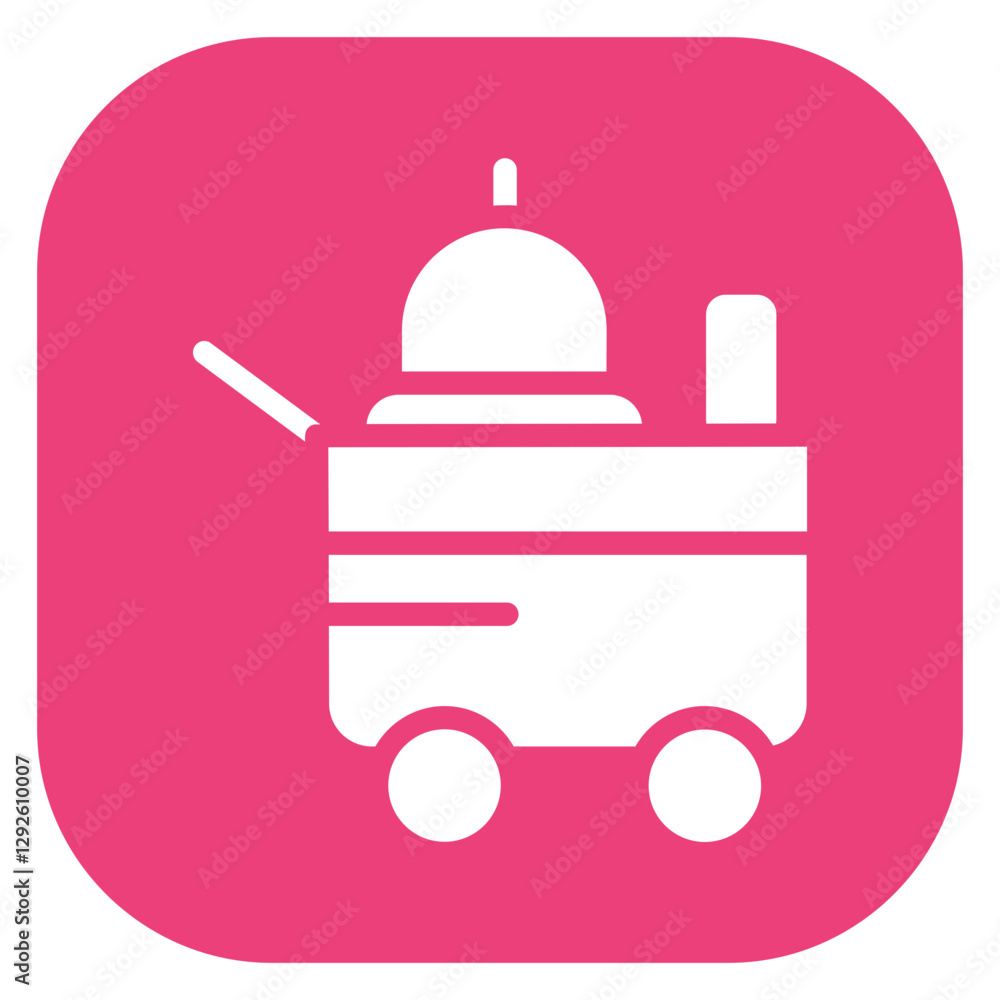 Colorful Glyph Room Service Cart Square Icon Colorful Glyph Room Service Cart Square Icon