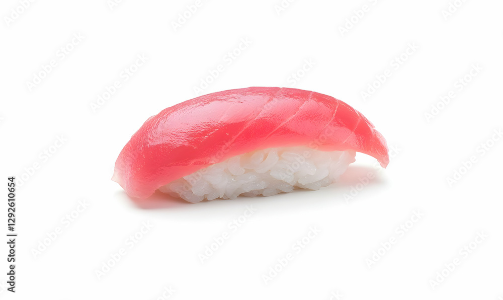 Fresh Tuna Sushi Slice on White Background for Culinary Presentation Fresh Tuna Sushi Slice on White Background for Culinary Presentation