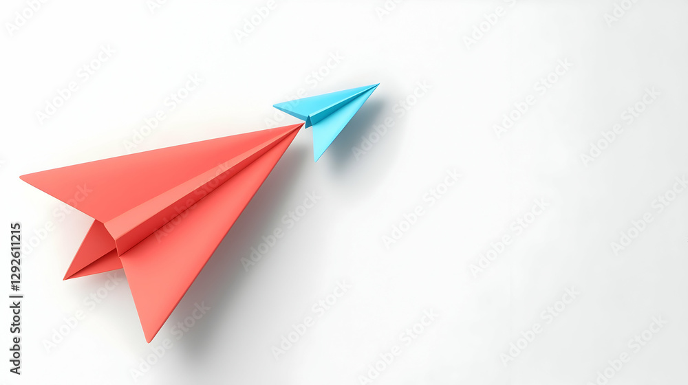 Colorful paper airplanes soaring towards a bright future Colorful paper airplanes soaring towards a bright future
