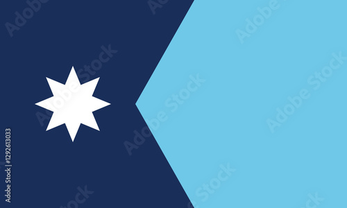 Flag of the state of Minnesota. Minnesota flag.State flag icon. Standard color. Standard size. A rectangular flag. Computer illustration. Digital illustration. Vector illustration.