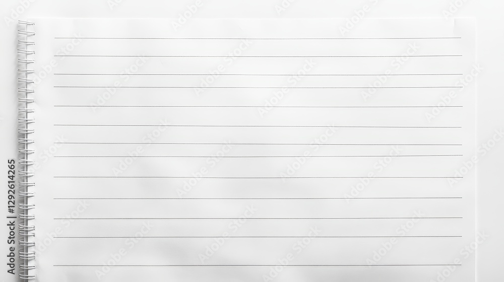 Obraz premium Blank spiral notebook with lined pages. Perfect for education, notes, or lists.