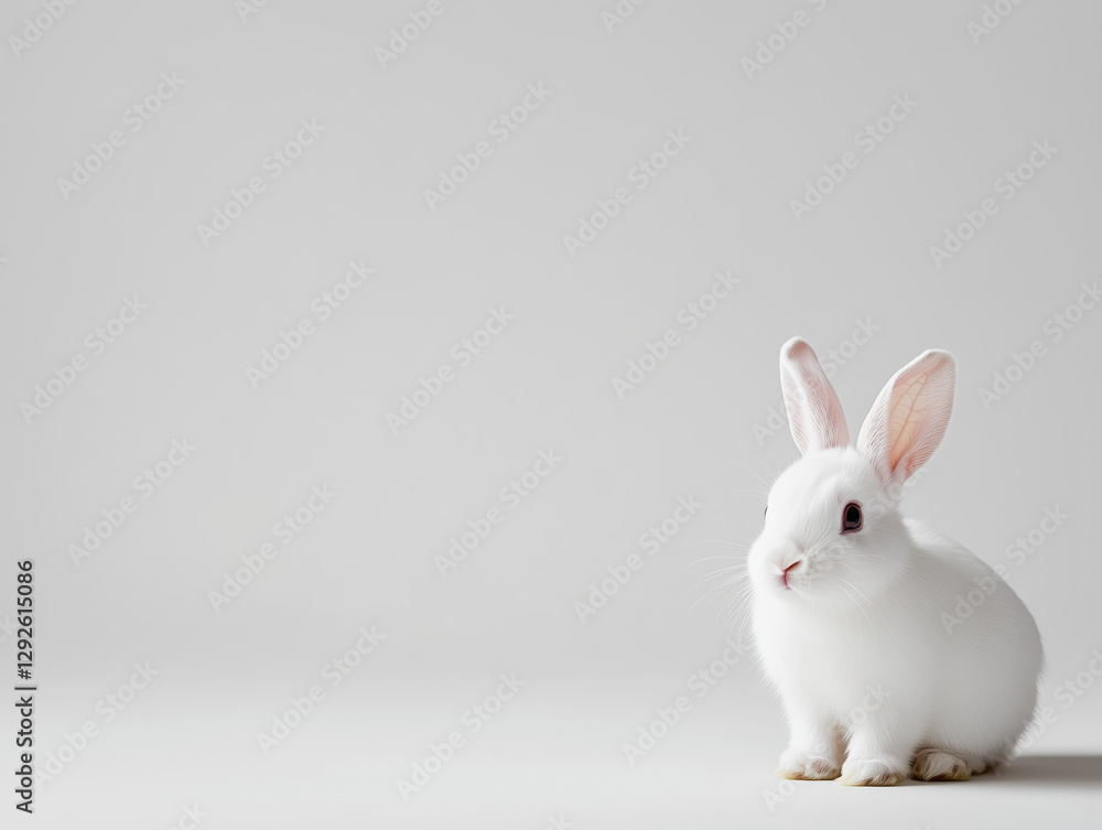 Fototapeta premium Discover the Adorable World of Baby Rabbits: Small, Playful Mammals Known for Their Soft Fur, Quick Movements, and Gentle Nature in Diverse Environments.