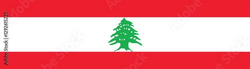 Flag of Lebanon. Lebanon flag long banner digital vector illustration