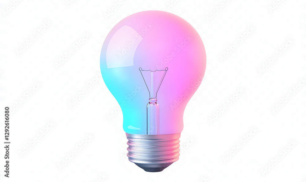 Colorful Light Bulb with Gradient Glow on Transparent Background Colorful Light Bulb with Gradient Glow on Transparent Background