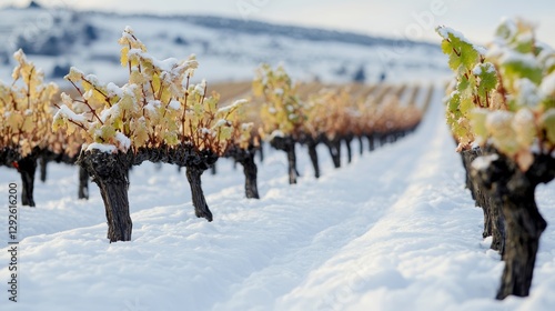 Snowy Rhône-Alpes: Vineyards under winter's blanket grand cru