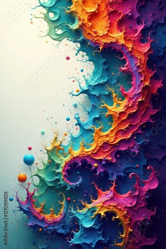 Abstract Vibrant Color Splashes A Symphony of Hues and Textures in Dynamic Composition