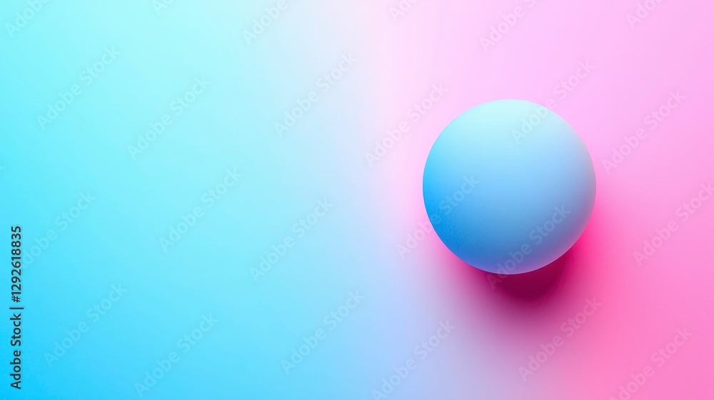 Light Blue Sphere on Gradient Pink and Blue Backdrop Artistic Still Life Arrangement Digital Render Light Blue Sphere on Gradient Pink and Blue Backdrop Artistic Still Life Arrangement Digital Render