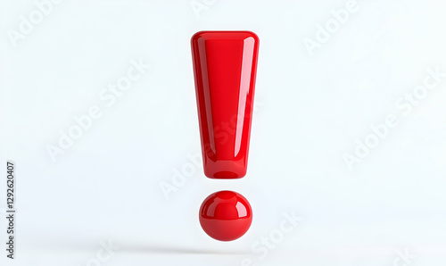 Wallpaper Mural Red Exclamation Mark and Ball on Light Background for Attention Signaling Torontodigital.ca