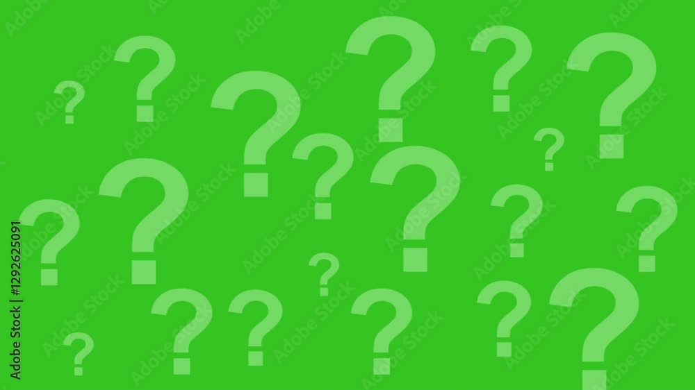 Animation of question mark with green screen background Animation of question mark with green screen background