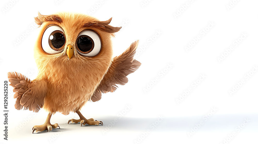 A cartoon owl with big eyes and a big smile. generated using AI A cartoon owl with big eyes and a big smile. generated using AI