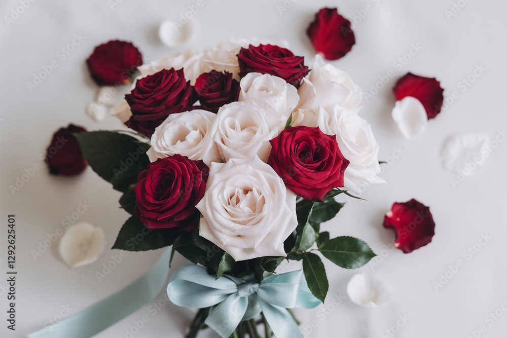 Mother's Day bouquet with roses on white background Mother's Day bouquet with roses on white background