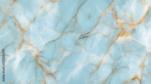High-resolution image of light blue marble with gold veins. Ideal for backgrounds, textures, or design projects needing a luxurious feel.