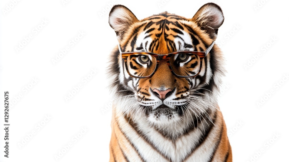 Obraz premium tiger wearing glasses