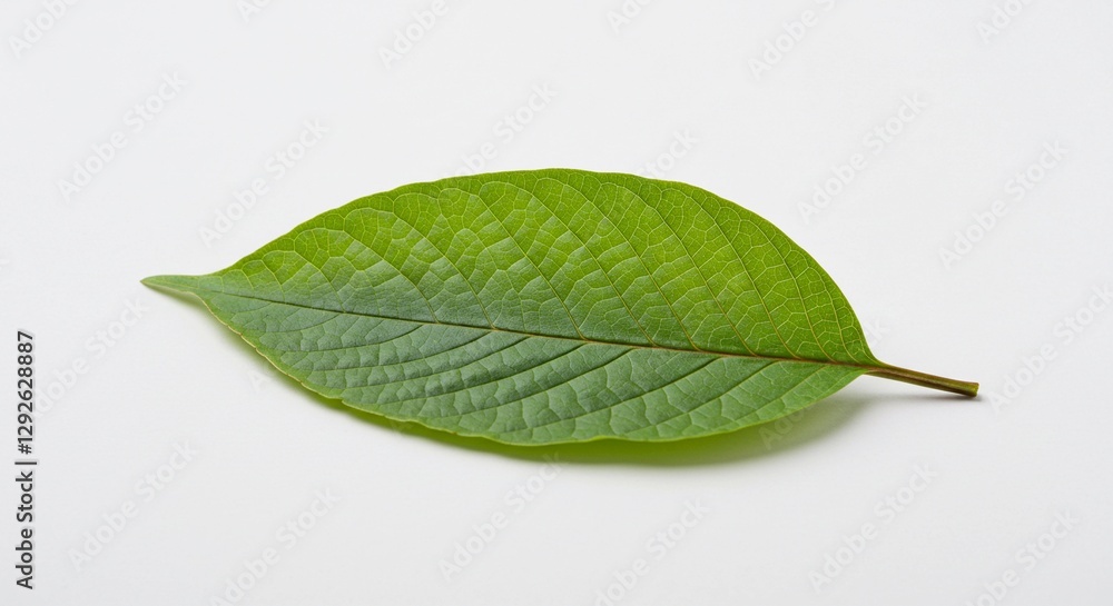 Fototapeta premium A leaf is shown on a white background