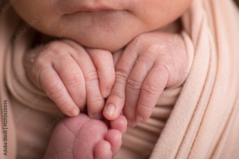Tiny newborn baby human hands and fingers Tiny newborn baby human hands and fingers