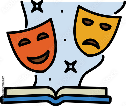 Theater book line icon