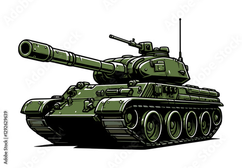 battle tank - comic style - drawing (artwork 1)