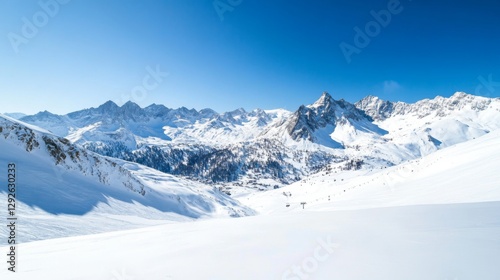 Snowy Alpine Peaks, Pristine Ski Slopes