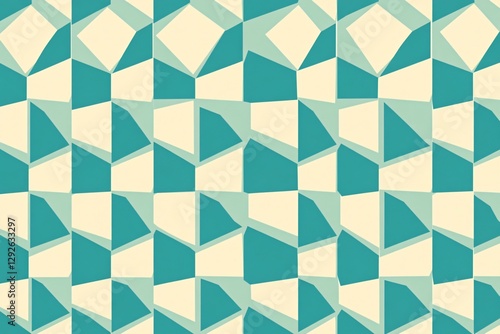 aqua flat geometric background combined with optical illusion