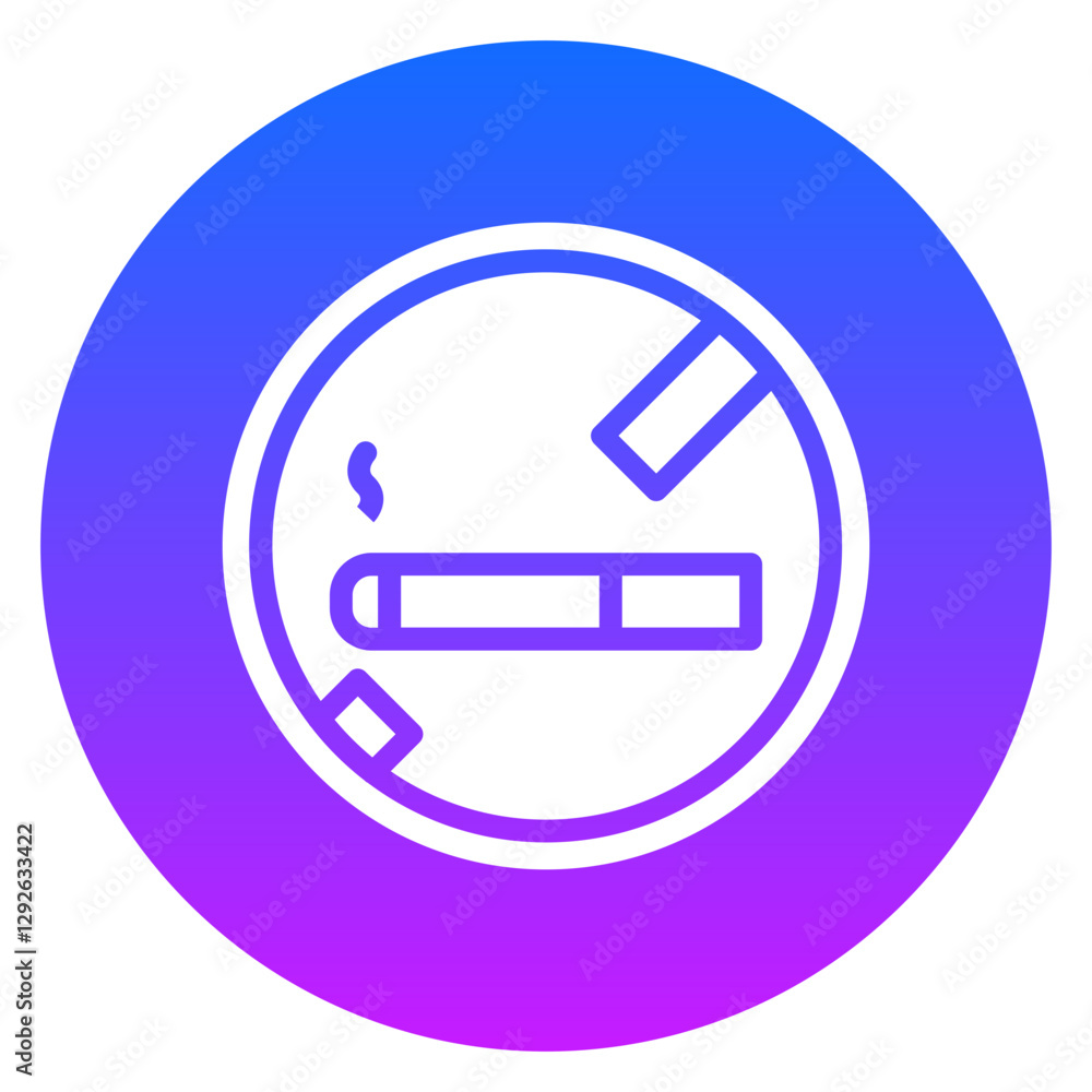 Gradient Glyph No Smoking Sign Square Icon Gradient Glyph No Smoking Sign Square Icon