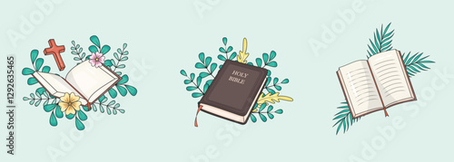 Holy bible vector collection, christian holy book vector
