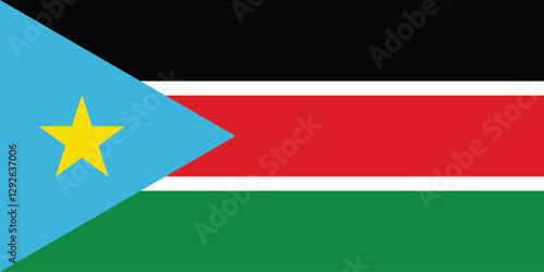 South Sudan flag official colors and proportion digital vector illustration