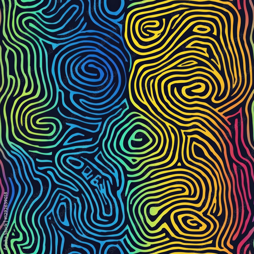 Engaging and bright colorful pattern with diverse elements creating a unique visual experience Engaging and bright colorful pattern with diverse elements creating a unique visual experience