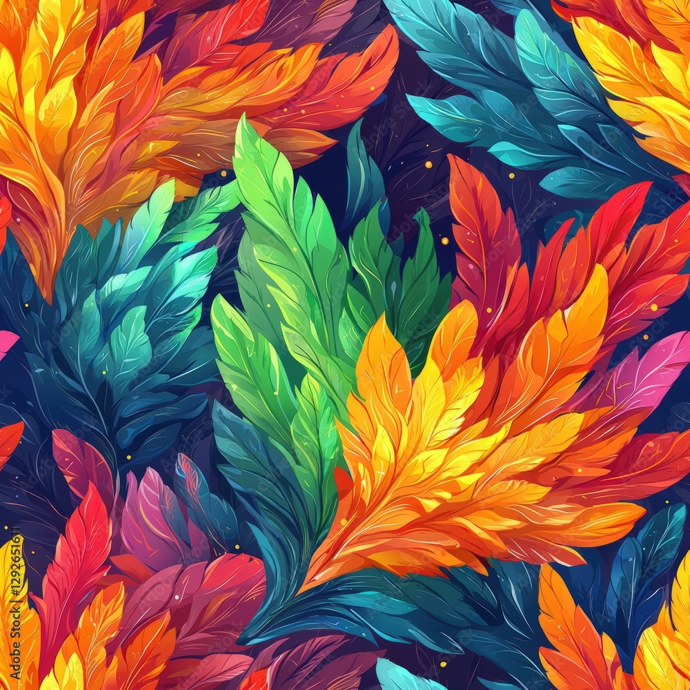 Stunning colorful leaves in autumn displaying a rich palette of warm tones and natural beauty Stunning colorful leaves in autumn displaying a rich palette of warm tones and natural beauty