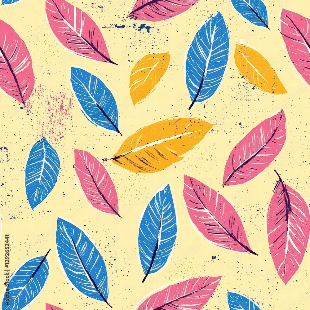 Obraz premium Vibrant pattern featuring colorful feathers for a unique and eye-catching artistic design element