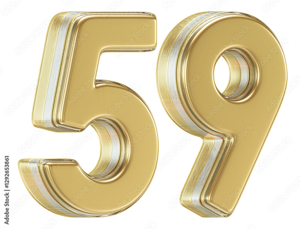 3D Glossy Red Number 59 3D Glossy Red Number 59
