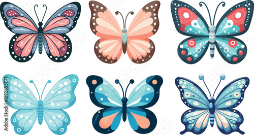 Colorful Butterfly Cartoon Design