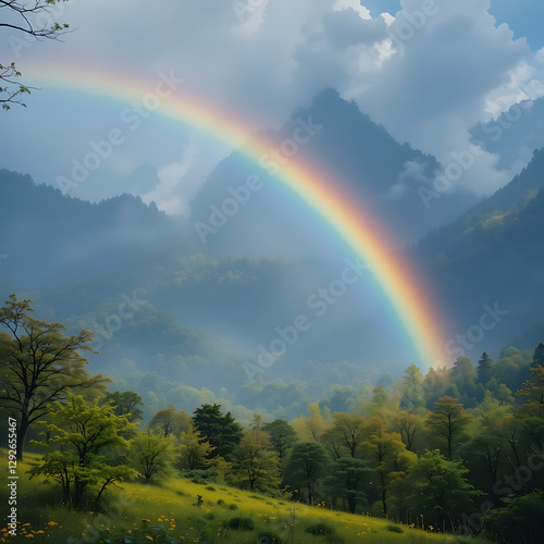 rainbow over the forest