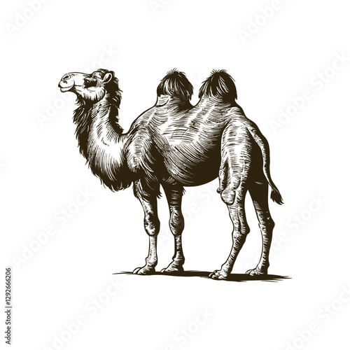 Vintage engraving woodcut camel vector illustration art design