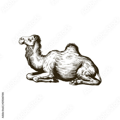 Vintage engraving woodcut camel vector illustration art design