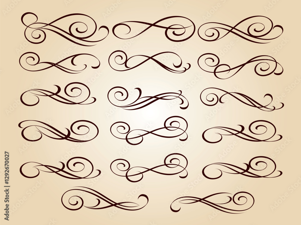 Fototapeta premium 3686.eps calligraphic design elements and page decoration