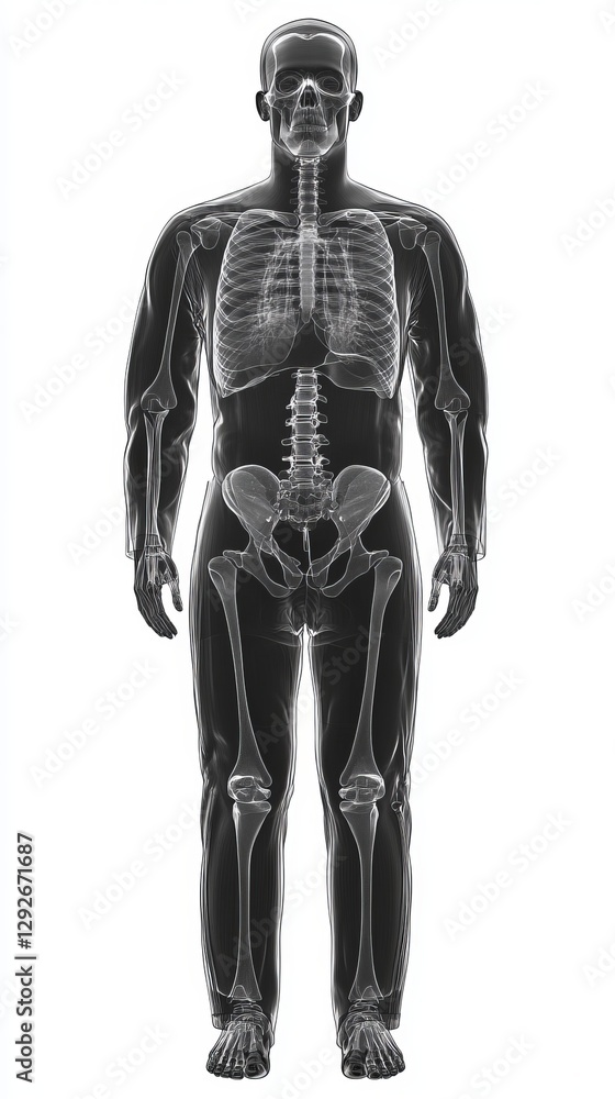 Fototapeta premium X-ray image of human full body. front view