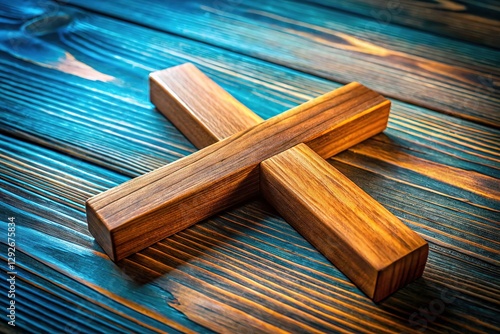 Candid AI art: a solitary wooden cross.